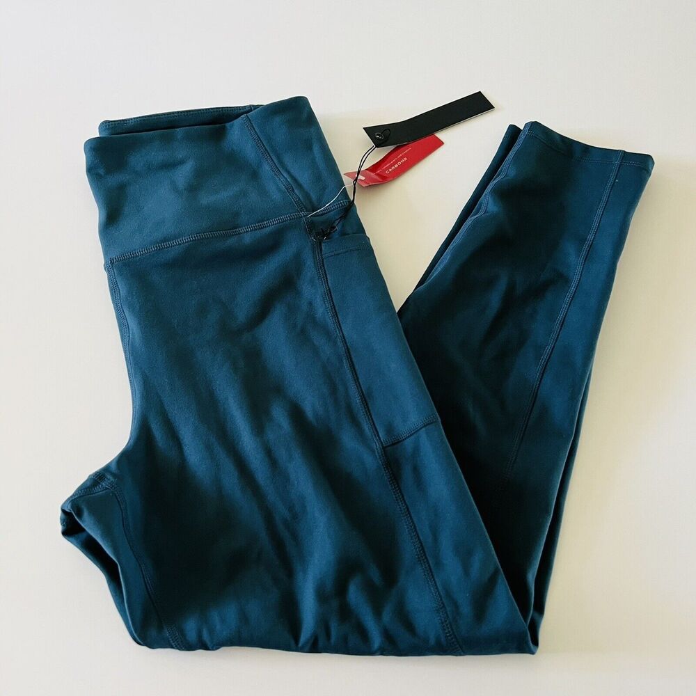 CARBON38 Green High Rise Full-Length Leggings W Pockets in Cloud Compression -XL